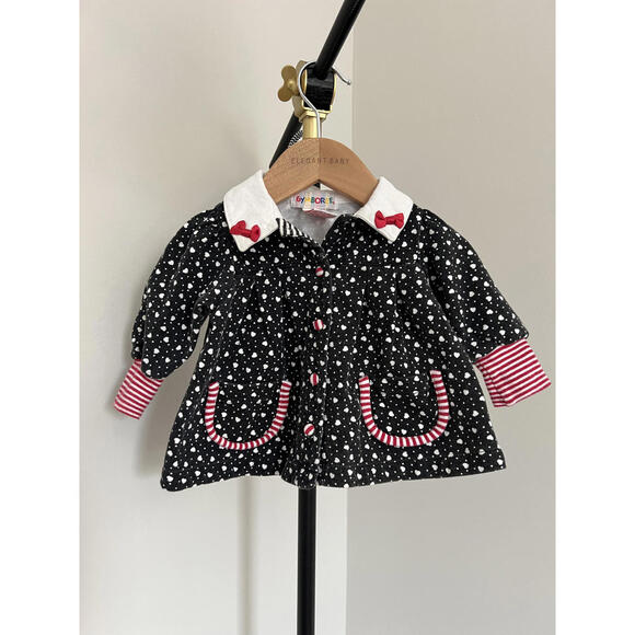 Gymboree Other - Rainbow Tag Gymboree Black/Red/White Hearts & Stripes Tunic Sweater Top